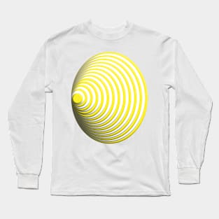 Geometric yellow concentric circles 3D doodle art Long Sleeve T-Shirt